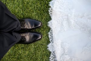 Füße des Brautpaares