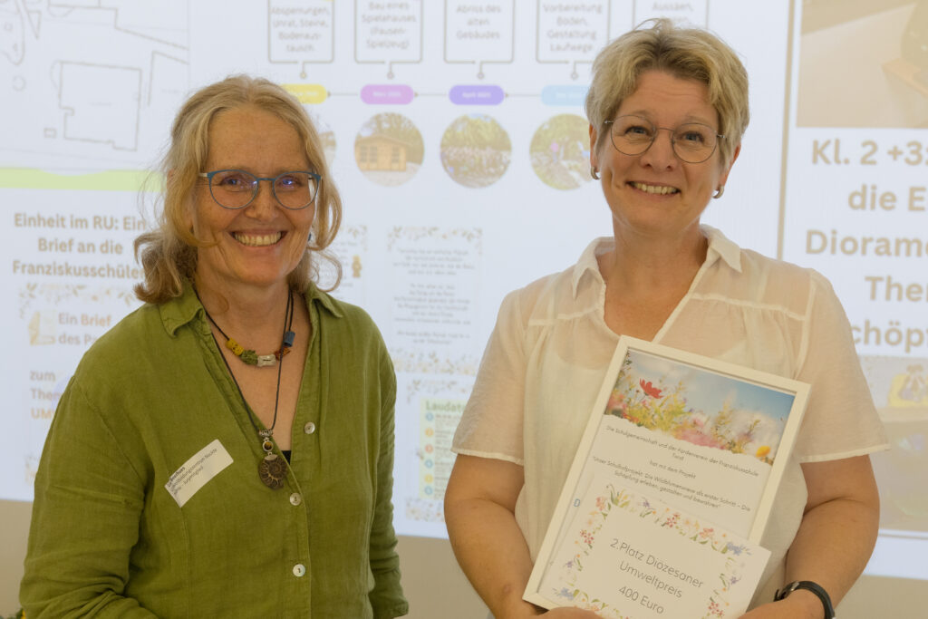 Den zweiten Platz belegte das Schulhofprojekt der Franziskusschule in Twist: „Die Wildblumenwiese als erster Schritt – Die Schöpfung erleben, gestalten und bewahren“