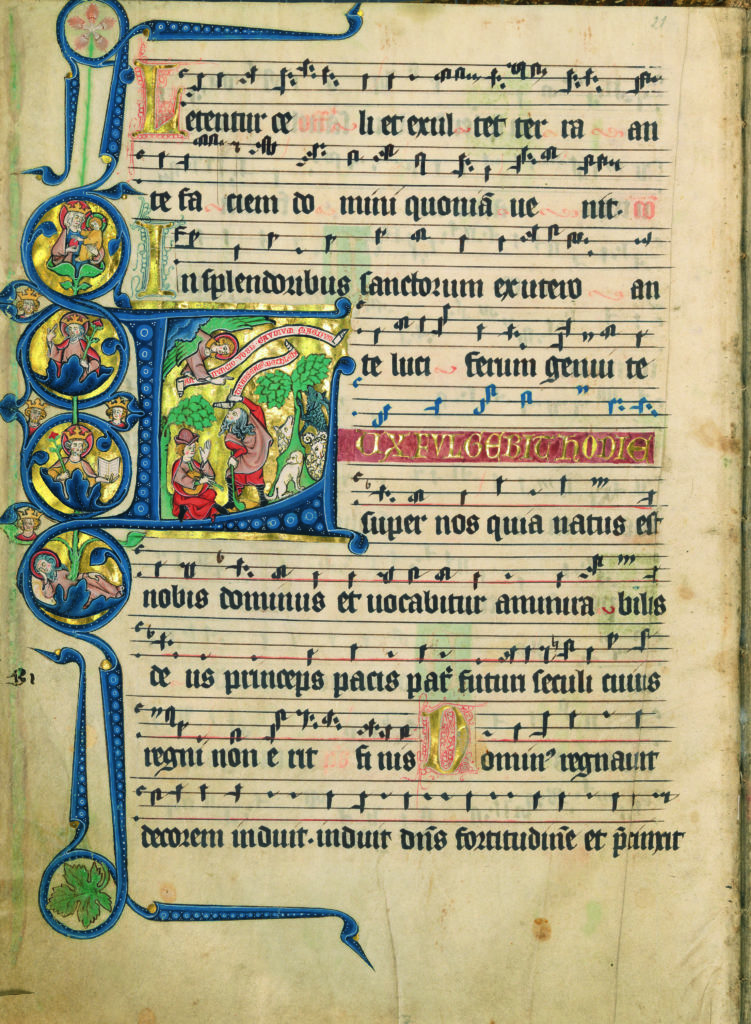 Verkündigung an die Hirten und Wurzel Jesse, Codex Gisle