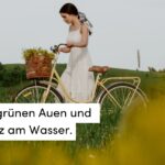 Wiese, Frau, Sommer, Fahrrad