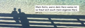 Vater, Sohn, Meer, Schatten
