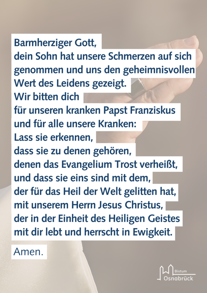 Gebet für den kranken Papst Franziskus