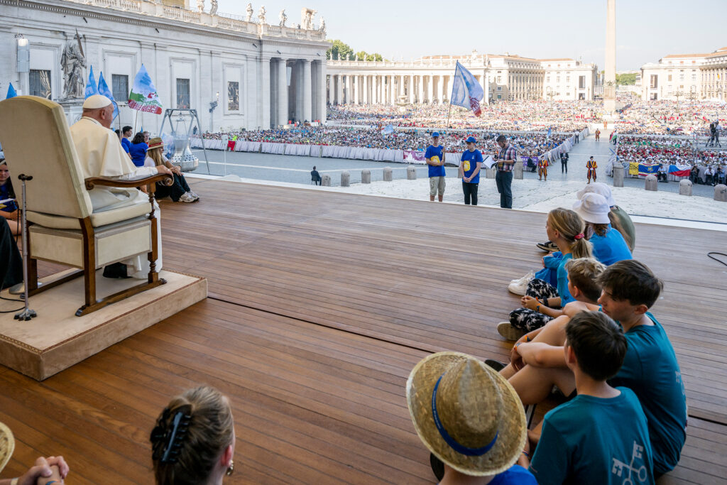 Papst Franziskus während der Audienz auf dem Petersplatz.