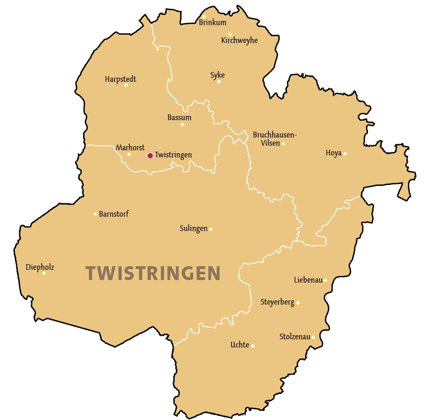 Karte des Dekanats Twistringen