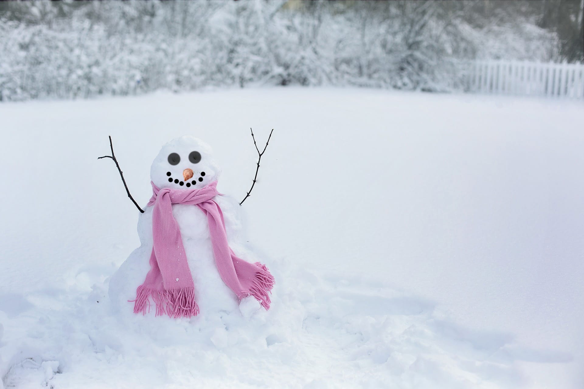 Schneemann im Schnee