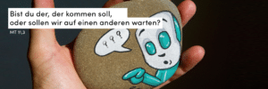 Stein, Comicfigur, Fragezeichen, Hand