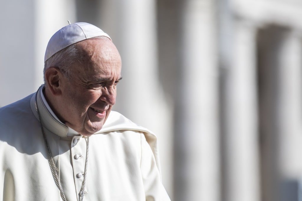 Papst Franziskus während der Generalaudienz am 17. April 2019 auf dem Petersplatz im Vatikan