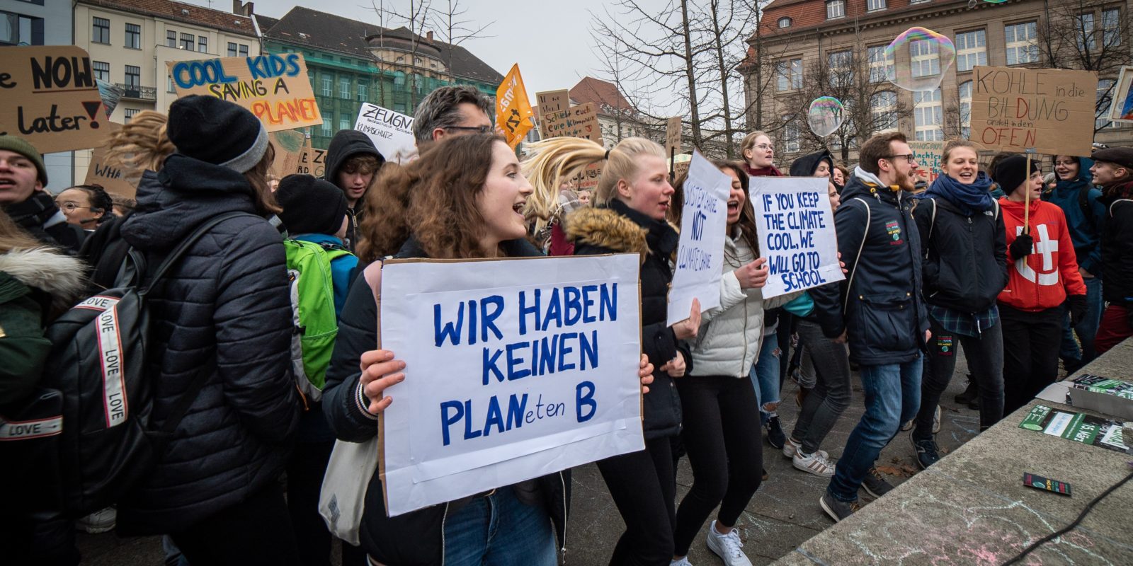 demonstrierende Schüler