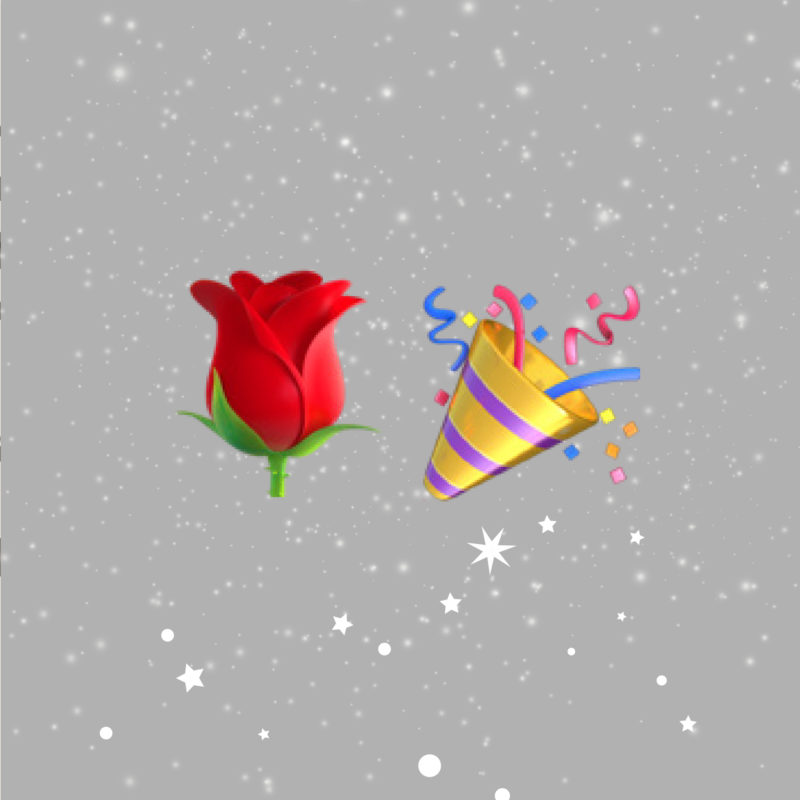 Emoji Rose und Partytüte