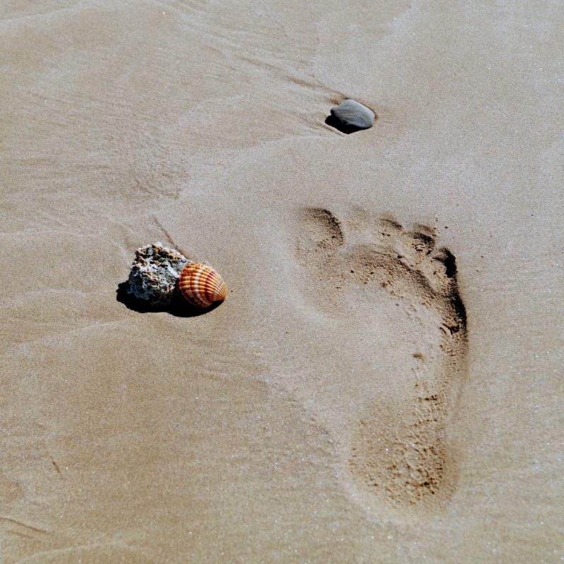 Fußabdruck im Sand