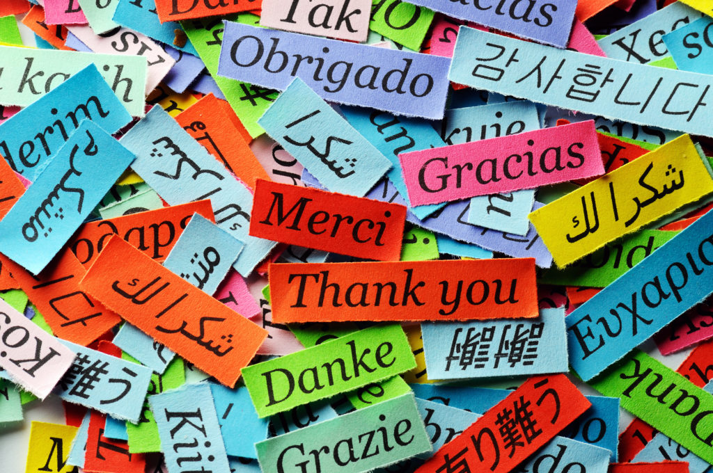 Danke in verschiedenen Sprachen
