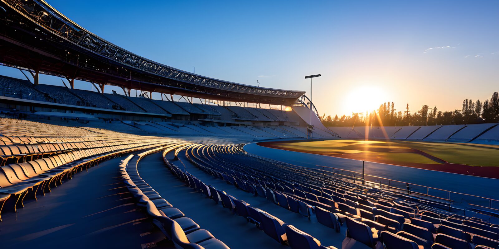 Sportstadion mit Sonne