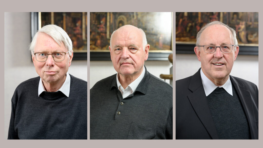 Aus dem Domkapitel des Bistums Osnabrück sind ausgeschieden: (von links): Ansgar Lüttel, Alfons Strodt, Hermann Wieh