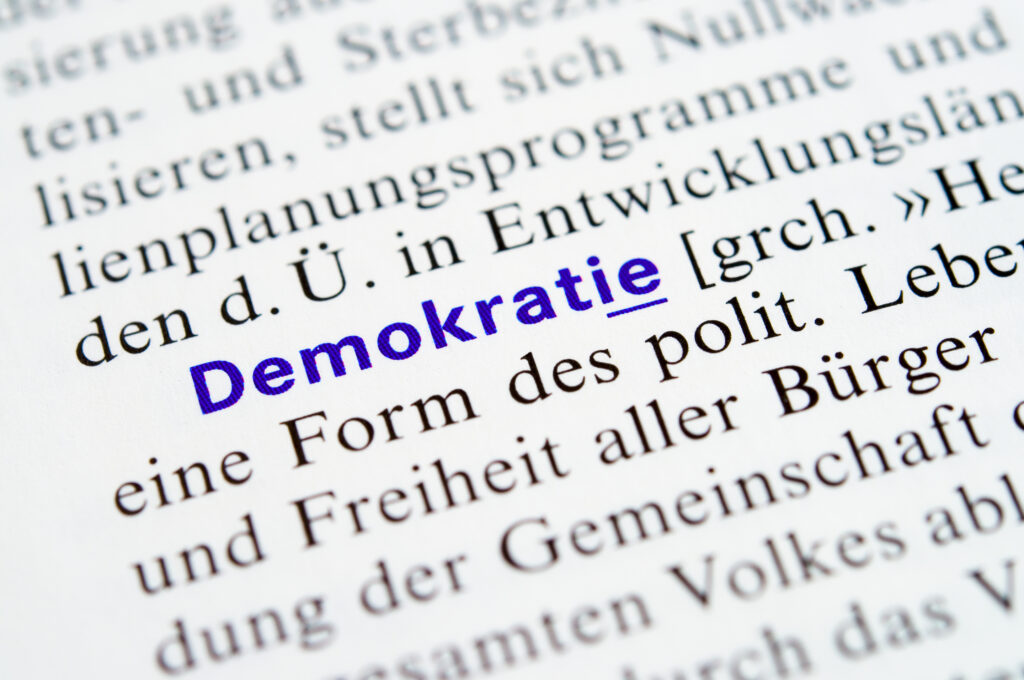 Schrift Demokratie