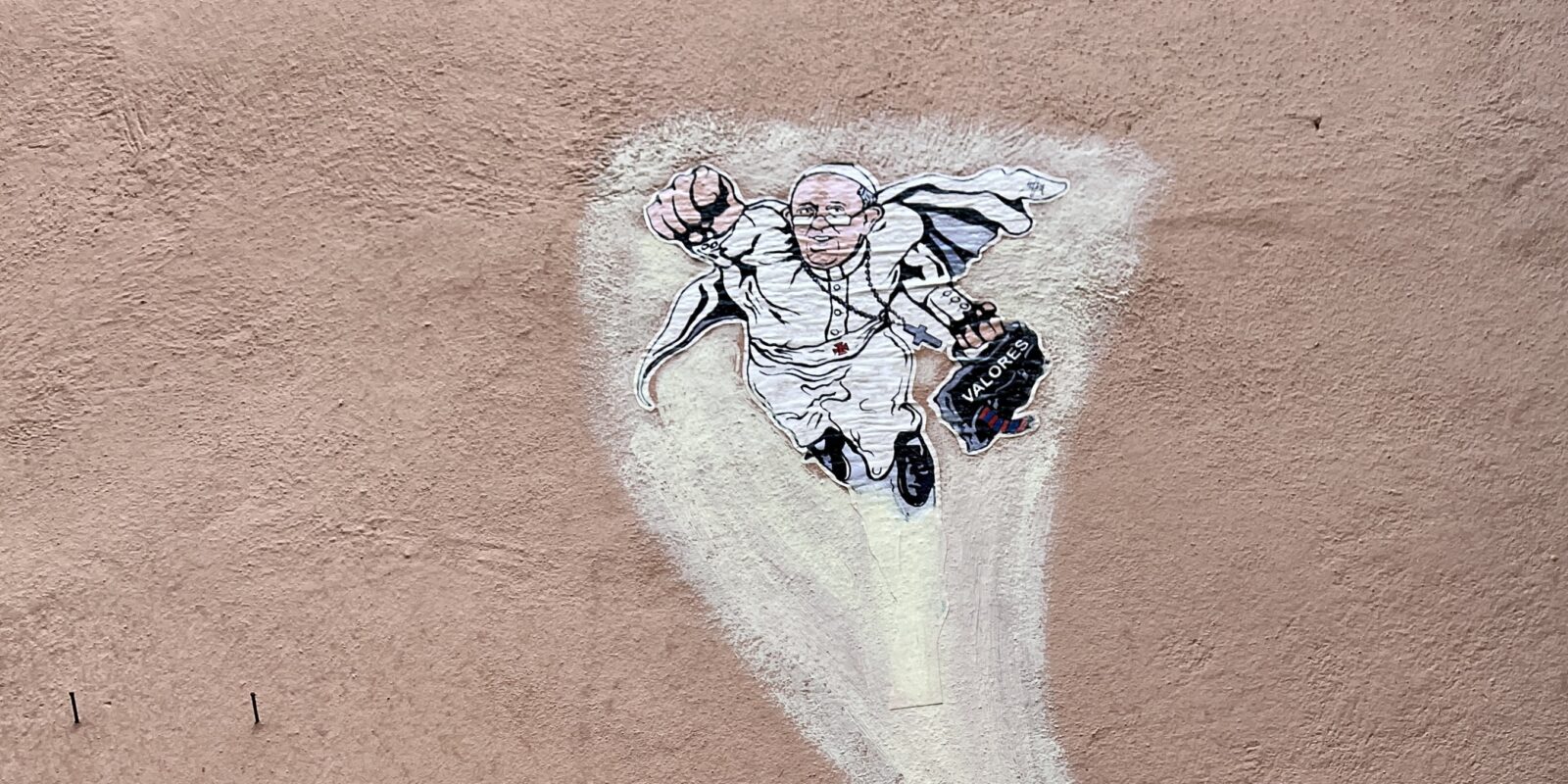 Papst-Graffiti in Rom
