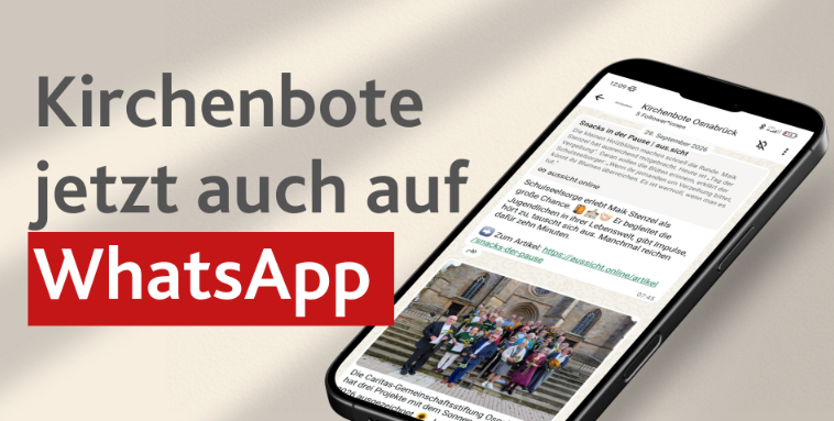 Ein Smartphone mit dem WhatsApp-Kanal des Kirchenboten